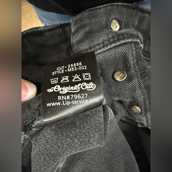 Lip Service Rockstar Bootcut Jeans Sz34 Black Goth Punk - Picture 5 of 8